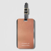 Elegant Donker Grijs & Koper Geborsteld Metaal Roe Bagagelabel (Voorkant (verticaal))