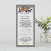 Elegant Donker Herfst Bloemen Grijs Menu (Staand voorkant)