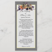 Elegant Donker Herfst Bloemen Grijs Menu (Voorkant)