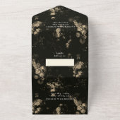 Elegant  donker humeurig bloemenbruiloft all in one uitnodiging (Buitenkant)