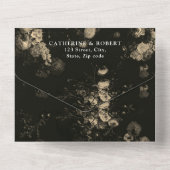 Elegant  donker humeurig bloemenbruiloft all in one uitnodiging (Achterkant)