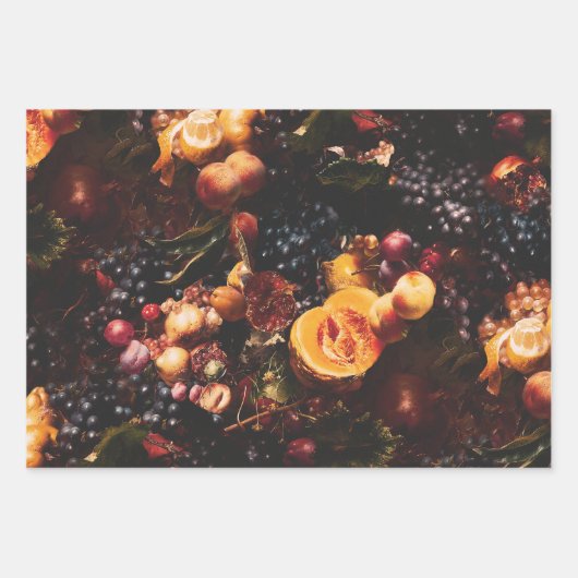 Elegant  donker humeurig Nederlands kunstfruit Inpakpapier Vel (Voorkant)