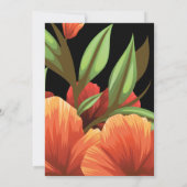 Elegant donker humeurig Sinaasappel bloemenbruilof Kaart (Achterkant)