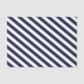 Elegant donker marineblauw en wit gestreept patroo tissuepapier (Voorkant)