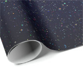 Elegant donker marineblauw glitterpatroon feesteli cadeaupapier (Rol Hoek)