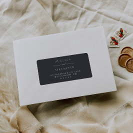 Elegant donker marinegrijs retouradres etiket