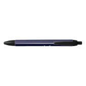Elegant Donker Navy Blauw Goud Wit Monogram Bloeme Zwarte Inkt Pen (Achterkant)