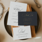 Elegant Donker Navy Grey Save the Date Folie Feestdagen Briefkaart