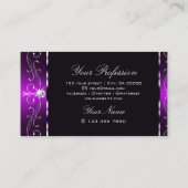 Elegant Donker Paars Witte Ornamenten aan de Gren Visitekaartje (Achterkant)