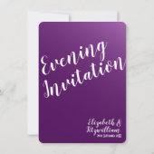 Elegant donker Paarse avonduitnodiging Kaart (Achterkant)