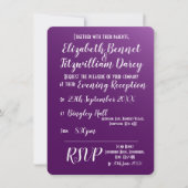 Elegant donker Paarse avonduitnodiging Kaart (Voorkant)