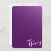 Elegant donker Paarse bedankpas Bedankkaart (Achterkant)
