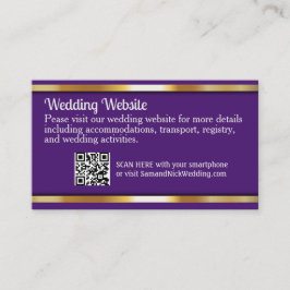 Elegant Donker Paarse & Goud Informatiekaartje