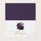 Elegant donker Paarse Rozen bedankje Visitekaartje (Buitenkant ongevouwen)