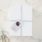 Elegant donker Paarse Rozen Cadeaulabel (Met Touw)