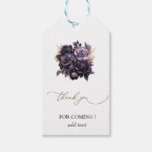 Elegant donker Paarse Rozen Cadeaulabel (Voorkant)