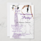 Elegant donker Paarse Vrijgezellenfeest Kaart (Voorkant)