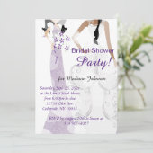 Elegant donker Paarse Vrijgezellenfeest Kaart (Staand voorkant)