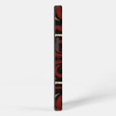Elegant Donker Patroon Monogram iPhone Hoesje (Rechterkant)