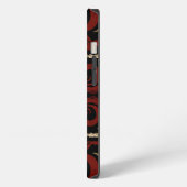 Elegant Donker Patroon Monogram iPhone Hoesje (Linkerkant)
