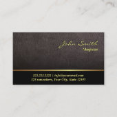 Elegant Donker Tan Leder Magisch Visitekaartje (Voorkant)