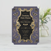 Elegant donker Victoriaans gotisch Baby shower Kaart (Staand voorkant)