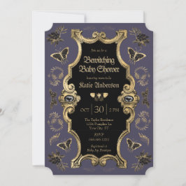 Elegant donker Victoriaans gotisch Baby shower Kaart