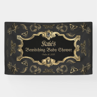 Elegant donker Victoriaans gotisch Baby shower Spandoek