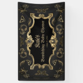 Elegant donker Victoriaans gotisch Baby shower Spandoek (Verticaal)