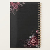 Elegant Donker Zwart Romantisch Roos Bloemendesign Planner (Achterkant)