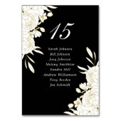 Elegant Donker Zwart Wit Goud Rozen Gasten Trouwen Kaart (Voorkant)