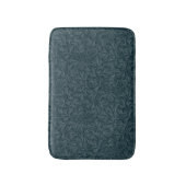 Elegant donkerblauw bloemontwerp badmat (Voorkant Verticaal)