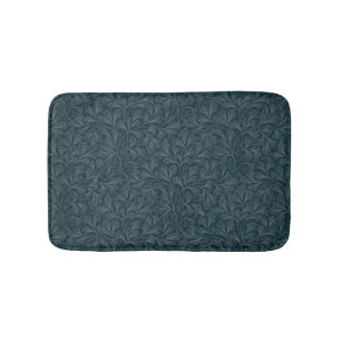 Elegant donkerblauw  bloemontwerp badmat