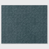 Elegant donkerblauw  bloemontwerp cadeaupapier (Vlak)