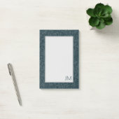 Elegant donkerblauw bloemontwerp post-it® notes (Kantoor)