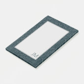 Elegant donkerblauw bloemontwerp post-it® notes (Schuin)