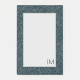 Elegant donkerblauw bloemontwerp post-it® notes