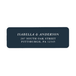 Elegant Donkerblauw Bruiloft Retouradres Label