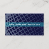 Elegant Donkerblauw en Blauwgroen Global Grid VP Visitekaartje (Achterkant)