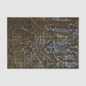 Elegant Donkerblauw en Gouden Damast Textured Tissuepapier (Voorkant)