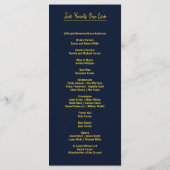 Elegant Donkerblauw & goud Huwelijksprogramma clas Programmakaart (Achterkant)