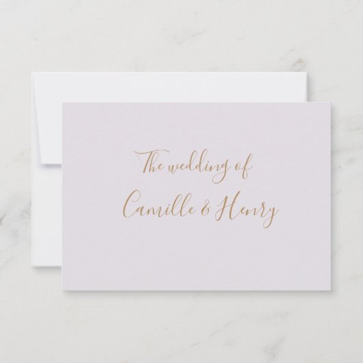 Elegant donkerblauw goud lila trouw-rsvp kaart (Achterkant)