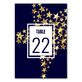 Elegant donkerblauw | GOUDEN STERREN | feestelijk Kaart