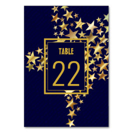 Elegant donkerblauw | GOUDEN STERREN | feestelijk Kaart