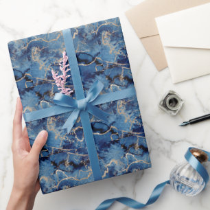 Elegant donkerblauw goudpapier met Waterverf voor  Cadeaupapier
