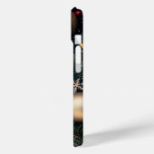 Elegant donkerblauw kerstmonogram Case-Mate iPhone case (Achterkant / Links)