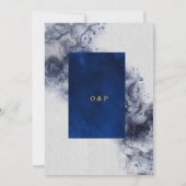 Elegant Donkerblauw & Licht Melk Goud Marmer Kaart (Achterkant)