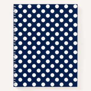 Elegant donkerblauw met grote witte Stippen Notitieboek