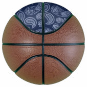 Elegant donkerblauw paisleypatroon basketbal (Rechts)