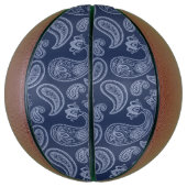 Elegant donkerblauw paisleypatroon basketbal (Verticaal)